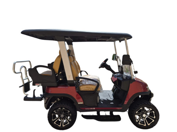 2025 Evolution Tara Explorer 2+2 – 4 Passenger Lithium Golf Cart (Flamenco Red)