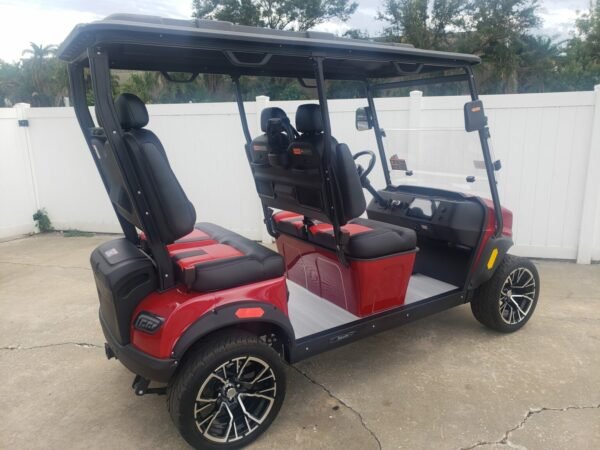 2025 Solana XA 4 Forward – 4 Passenger Lithium Golf Cart (Candy Apple Red)