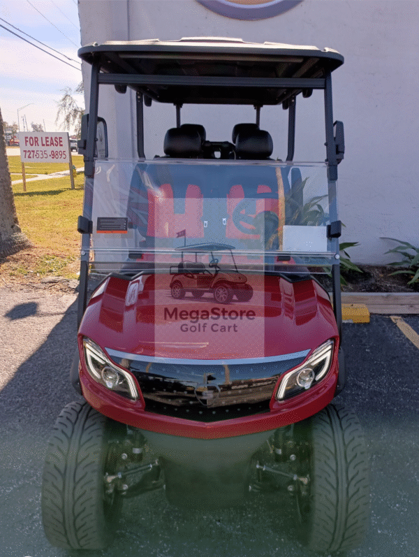 2025 Solana XA 4 Forward – 4 Passenger Lithium Golf Cart (Cherry Red)