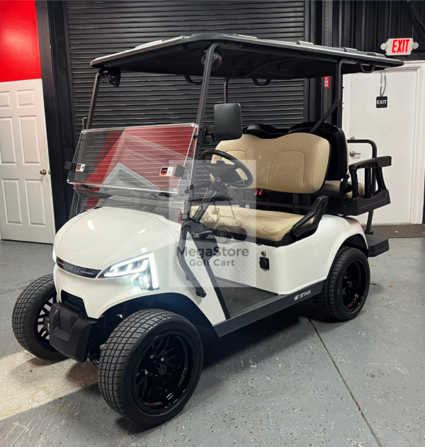2025 StarEV J-Model 2+2 – Lithium Golf Cart (Mineral White)